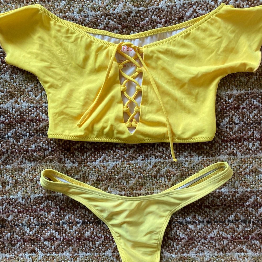 Yellow two piece bikini